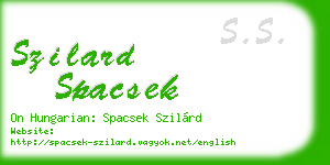 szilard spacsek business card
